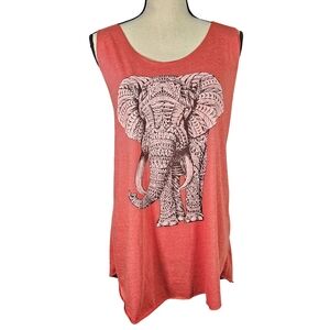 Triple T Elephant Tank, Heathered Orange, XXL